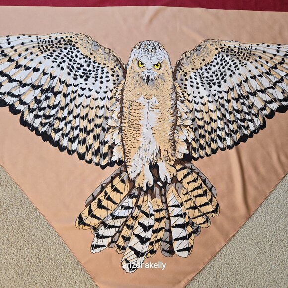 *HUGE* Silk Owl Scarf Wrap Shawl - Picture 8 of 16